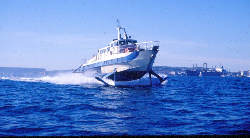 Sydney Hydrofoil ferry CURL CURL en route from Manly to Circular Quay 1979
