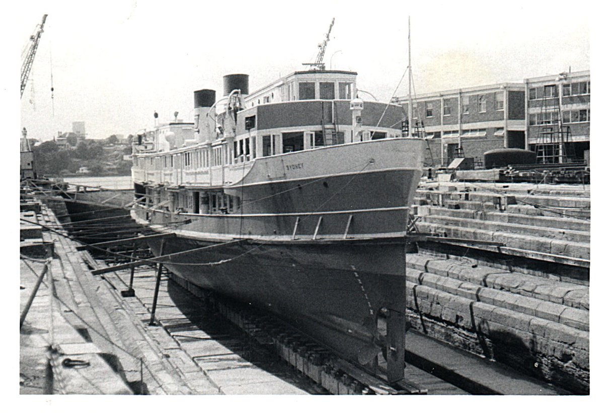 Sydney Ferry NORTH HEAD in Cockatoo Island Dock for maintenance 1975, Sydney Harbour