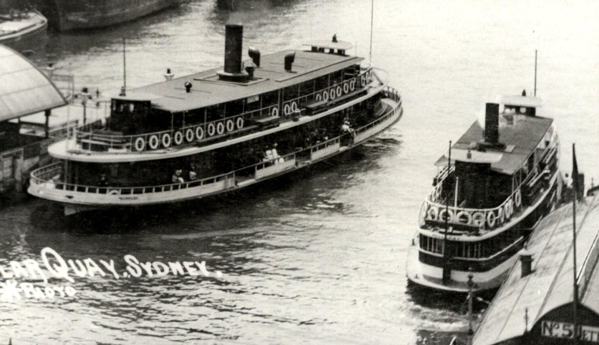 Sydney Ferries KURRABA and WALLABY at Circular Quay between 1899 and 1918 (1899–1918)