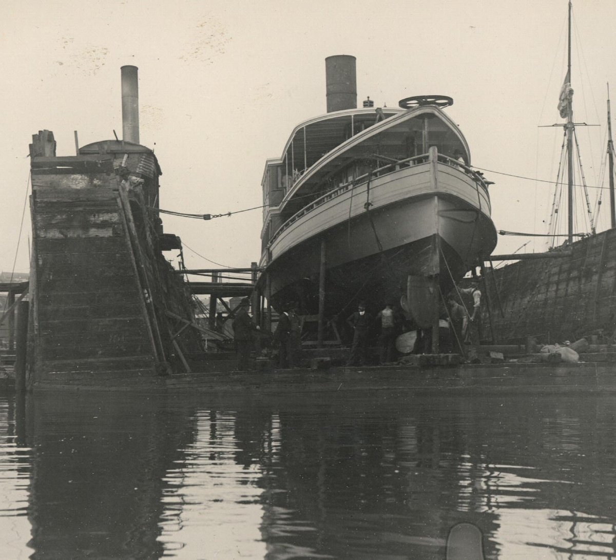 Sydney Ferry VAUCLUSE in floating dock 1920s