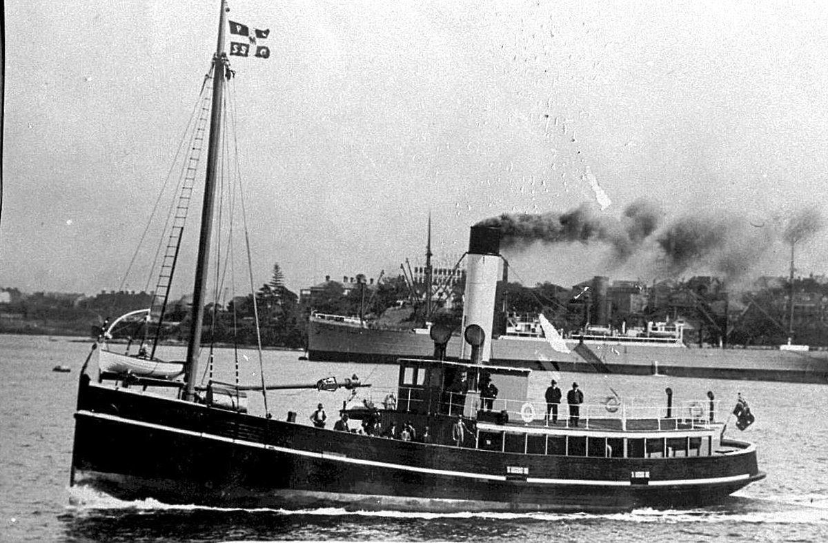 Sydney cargo ferry NARRABEEN (II) built 1921 on sea trials
