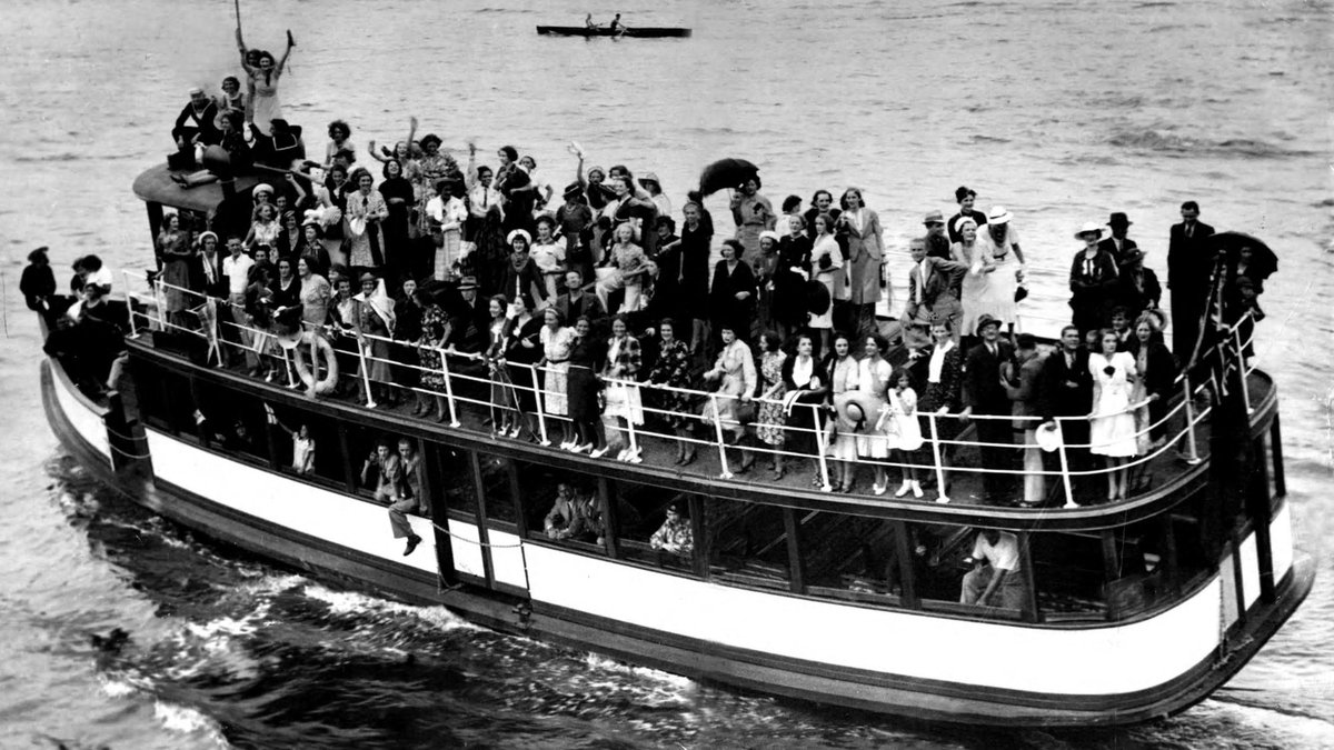Sydney Ferry RODNEY moments before she capsized on 13 February 1938