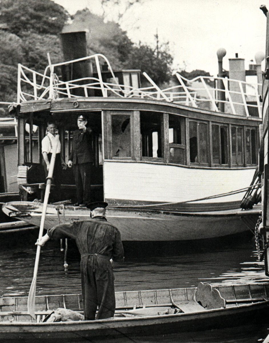 Sydney Ferry RODNEY at Goat Island after capsizing February 1938, Sydney Harbour