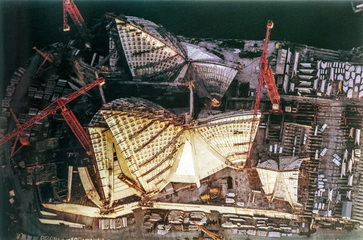 SYDNEY OPERA HOUSE under construction 1965, Sydney city centre