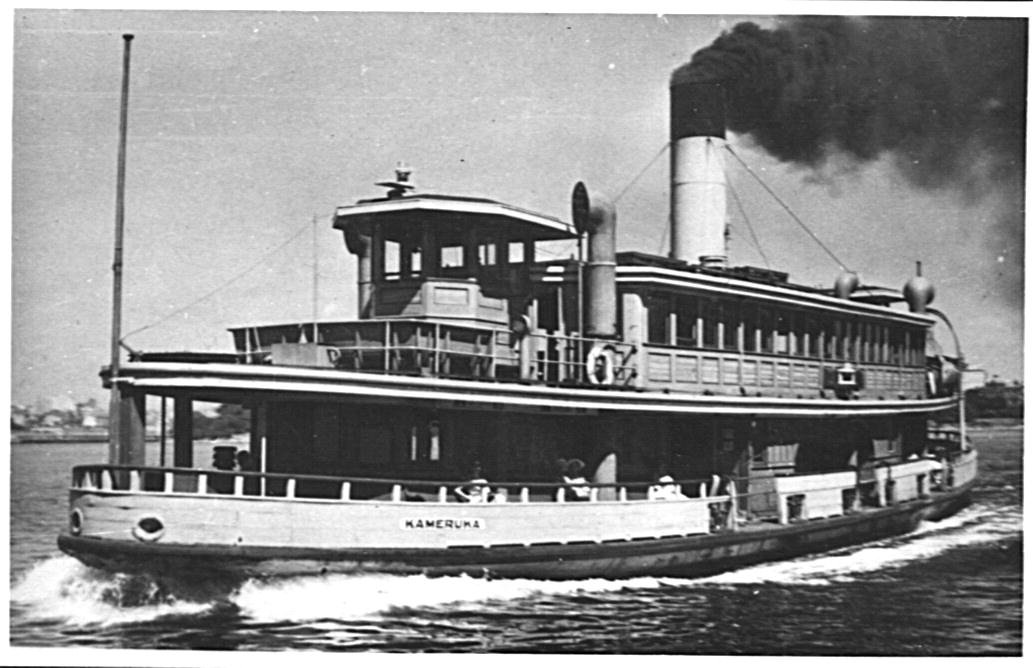 Sydney ferry KAMERUKA before conversion from steam to diesel 1950s, Cremorne Point