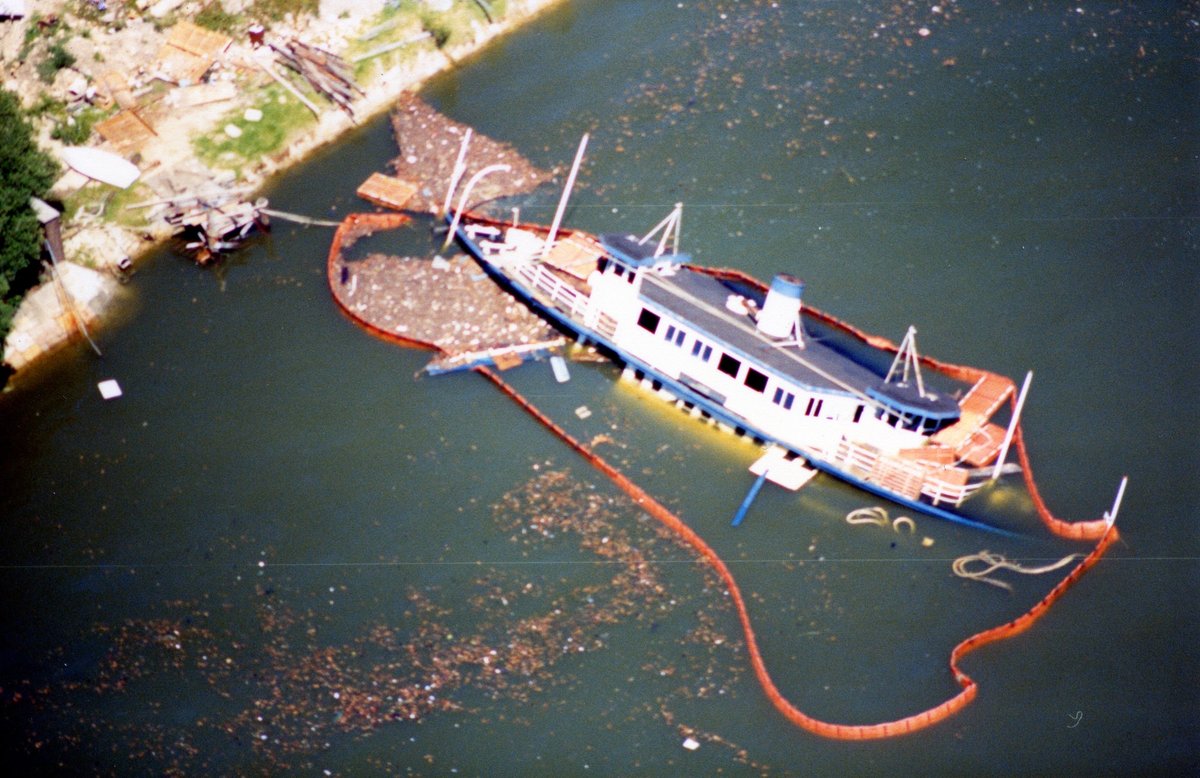 Sydney ferry LADY EDELINE sunk at Mortlake 1988