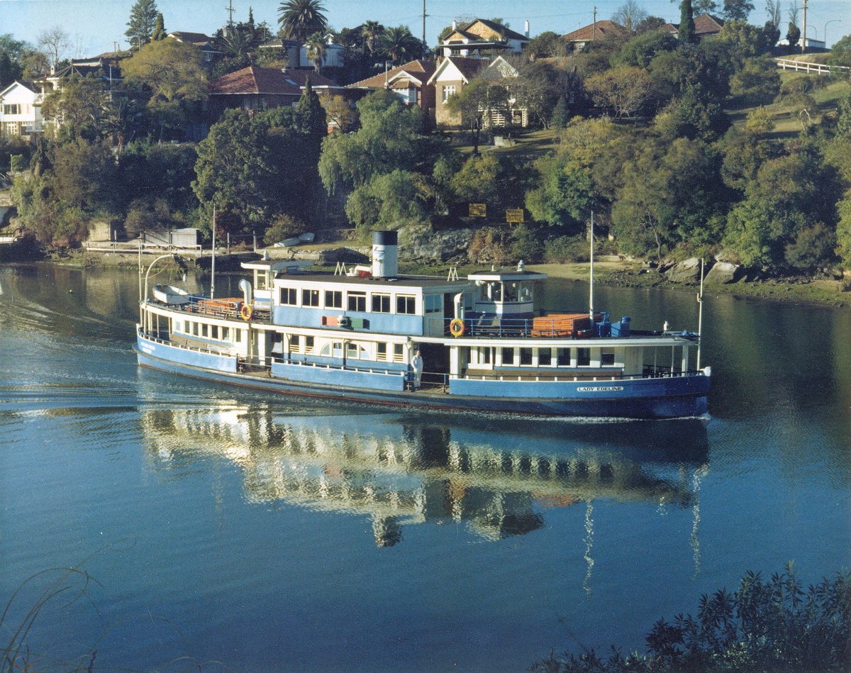 Sydney ferry LADY EDELINE in Public Transport Commission colours circa 1977 (c. 1977)