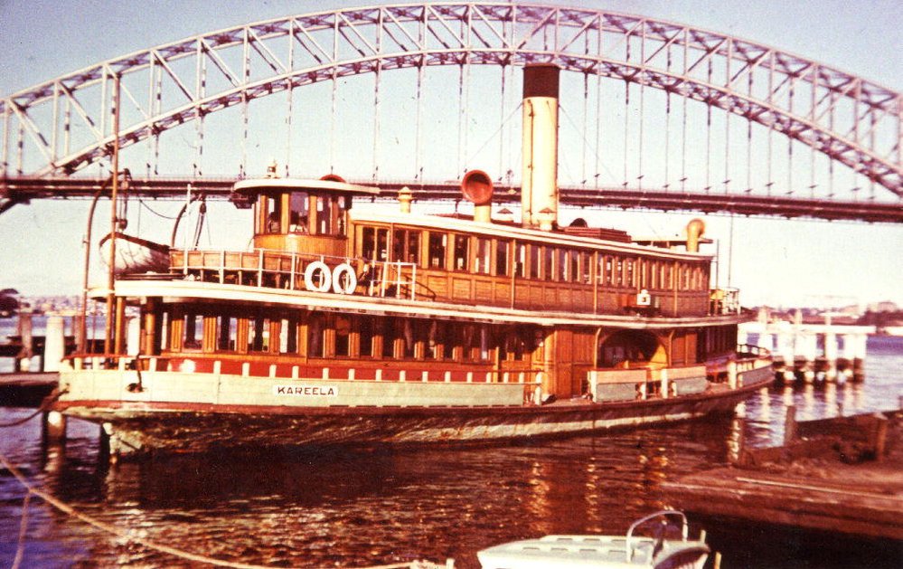 Sydney ferry KAREELA at Sydney Ferries base McMahons Point 1950