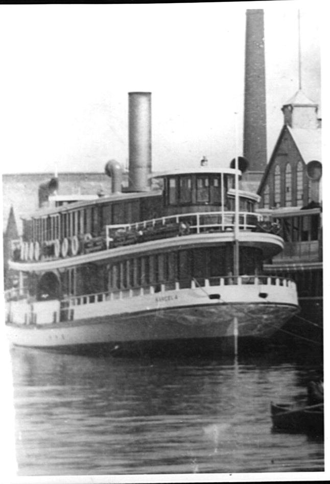 Sydney ferry KAREELA being fitted out at builder Morrison and Sinclair at Balmain 1905