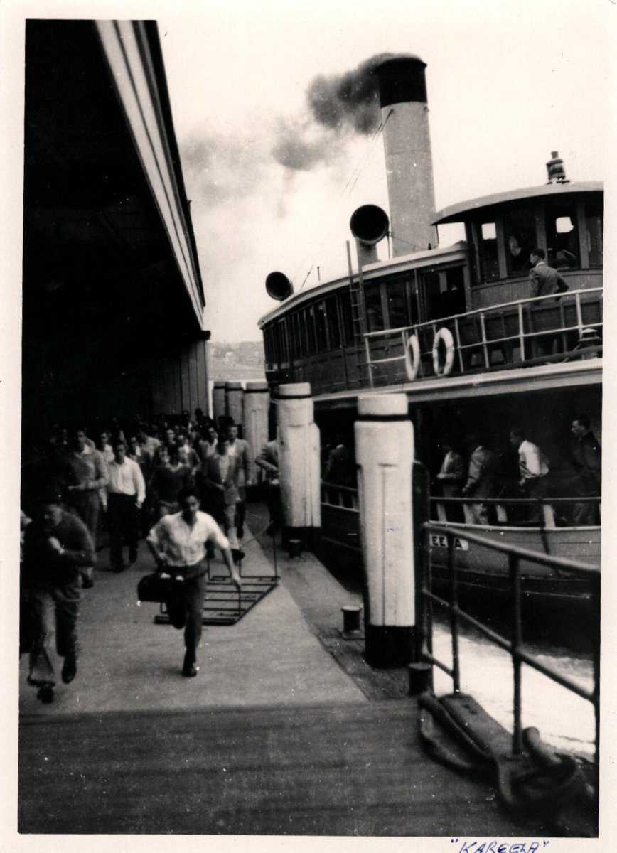 Sydney ferry KAREELA arrives at Circular Quay 1950s