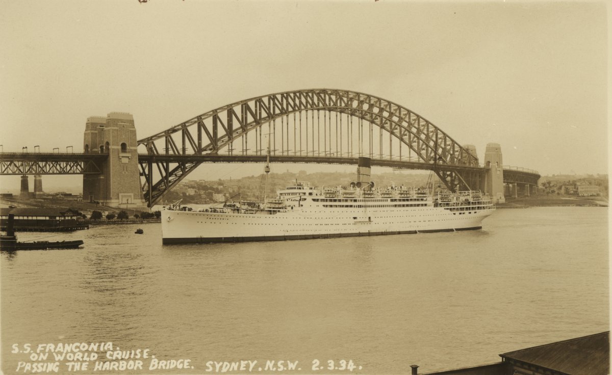 SS Franconia, Cunard Line ship, Sydney Harbour, 2 March 1934 (c. 1930)