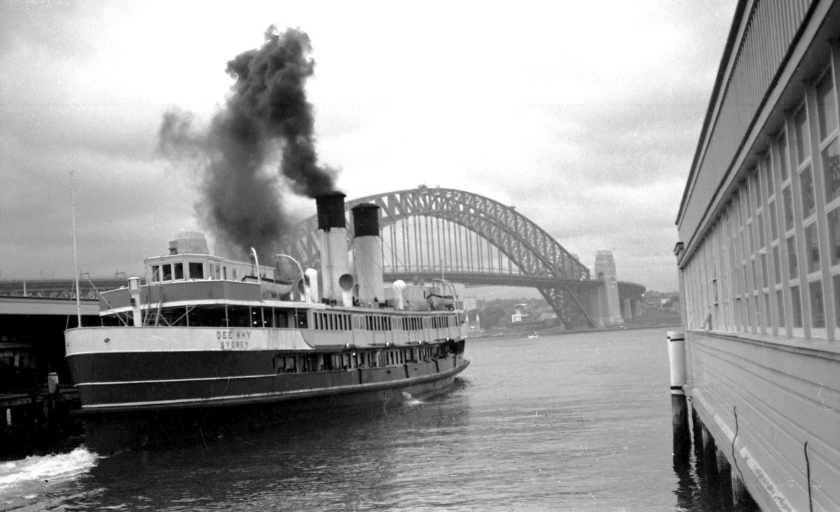 Sydney ferry DEE WHY leaves Circular Quay March 1963