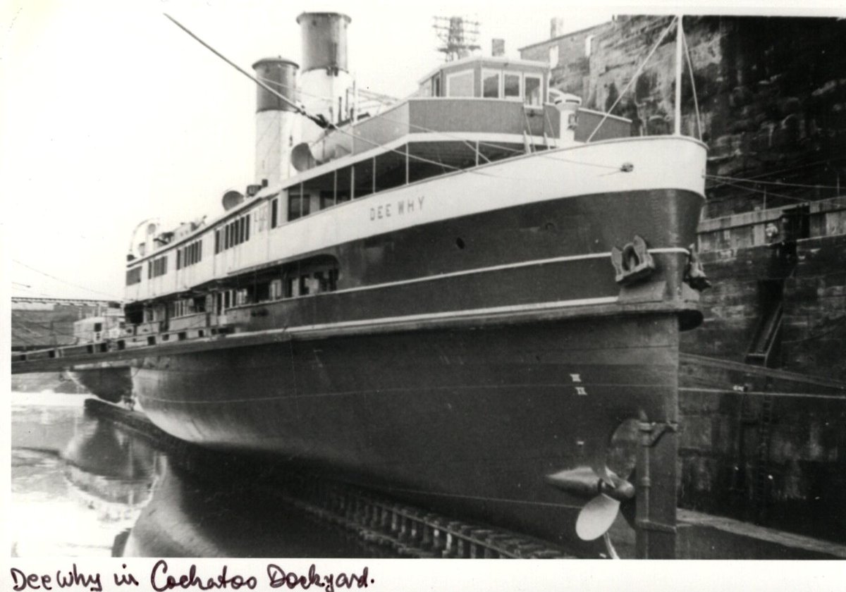 Sydney ferry DEE WHY in Cockatoo Island Dock 1950s, Sydney Harbour