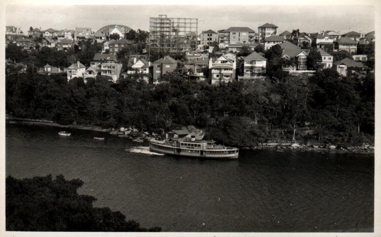 Sydney Ferry LADY CHELMSFORD at Old Cremorne Wharf in Mosman Bay 1960s