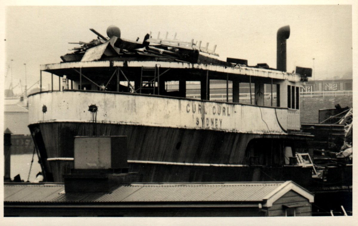 Sydney ferry CURL CURL at Strides ship breakers Rozelle Bay 1968 (1960s)