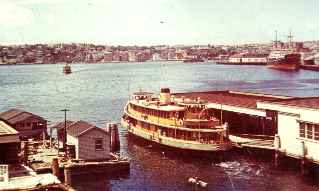 Sydney ferry KAMERUKA at Circular Quay 1960 following her 1954 conversion to diesel