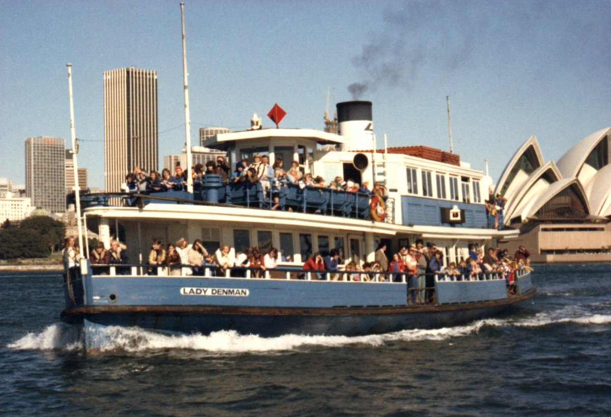 Sydney ferry LADY DENMAN heading for Taronga Zoo 1975, Mosman