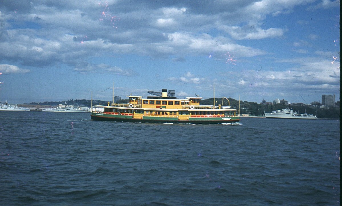 Sydney ferry LADY DENMAN in Sydney Harbour 28 September 1962