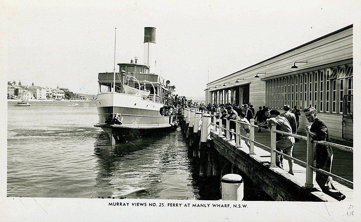 Sydney ferry BALGOWLAH at Manly Wharf 1940s (1941–48)