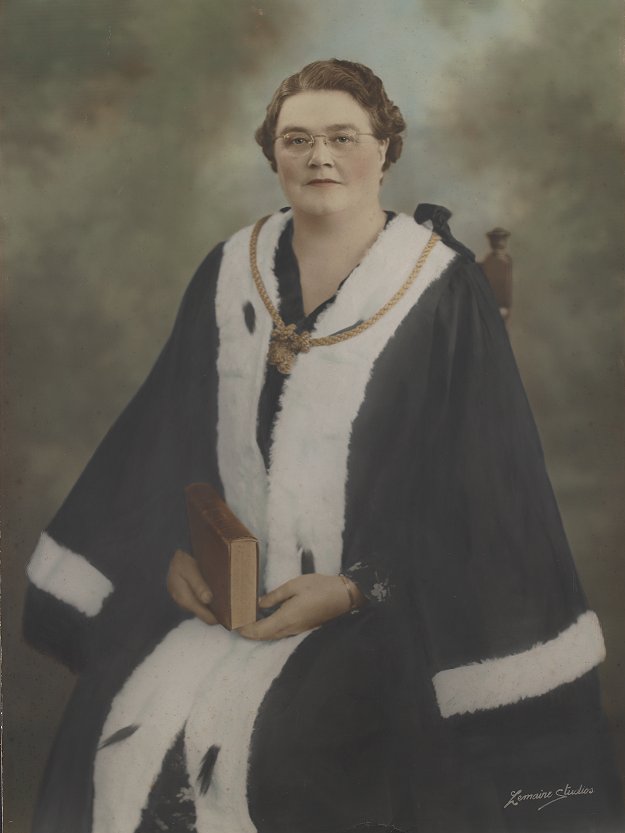 Alderman Lilian Fowler JP Mayor of Newtown c. 1938