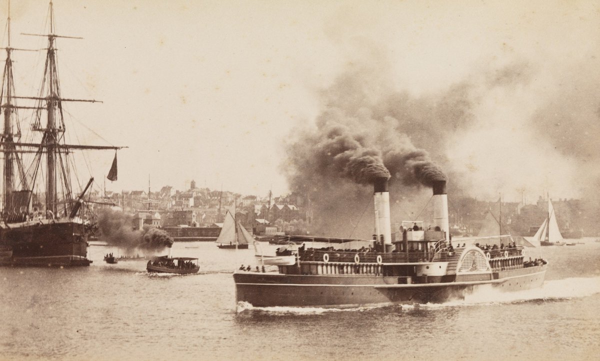 Sydney ferry BRIGHTON with original open wheelhouse, Sydney Harbour (1883–89)