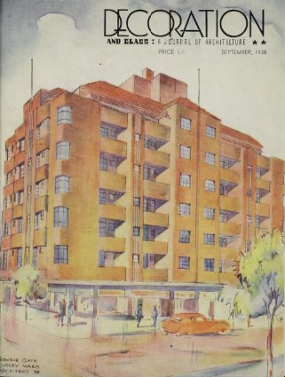 Gowrie Gate Building on the cover of Decoration & Glass. 1 September, 1938, Sydney