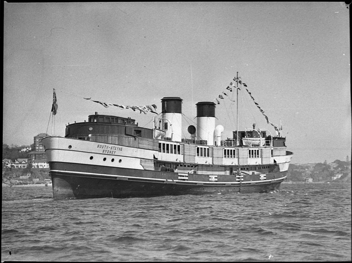 Sydney ferry SOUTH STEYNE arrives in Sydney 9 September 1938