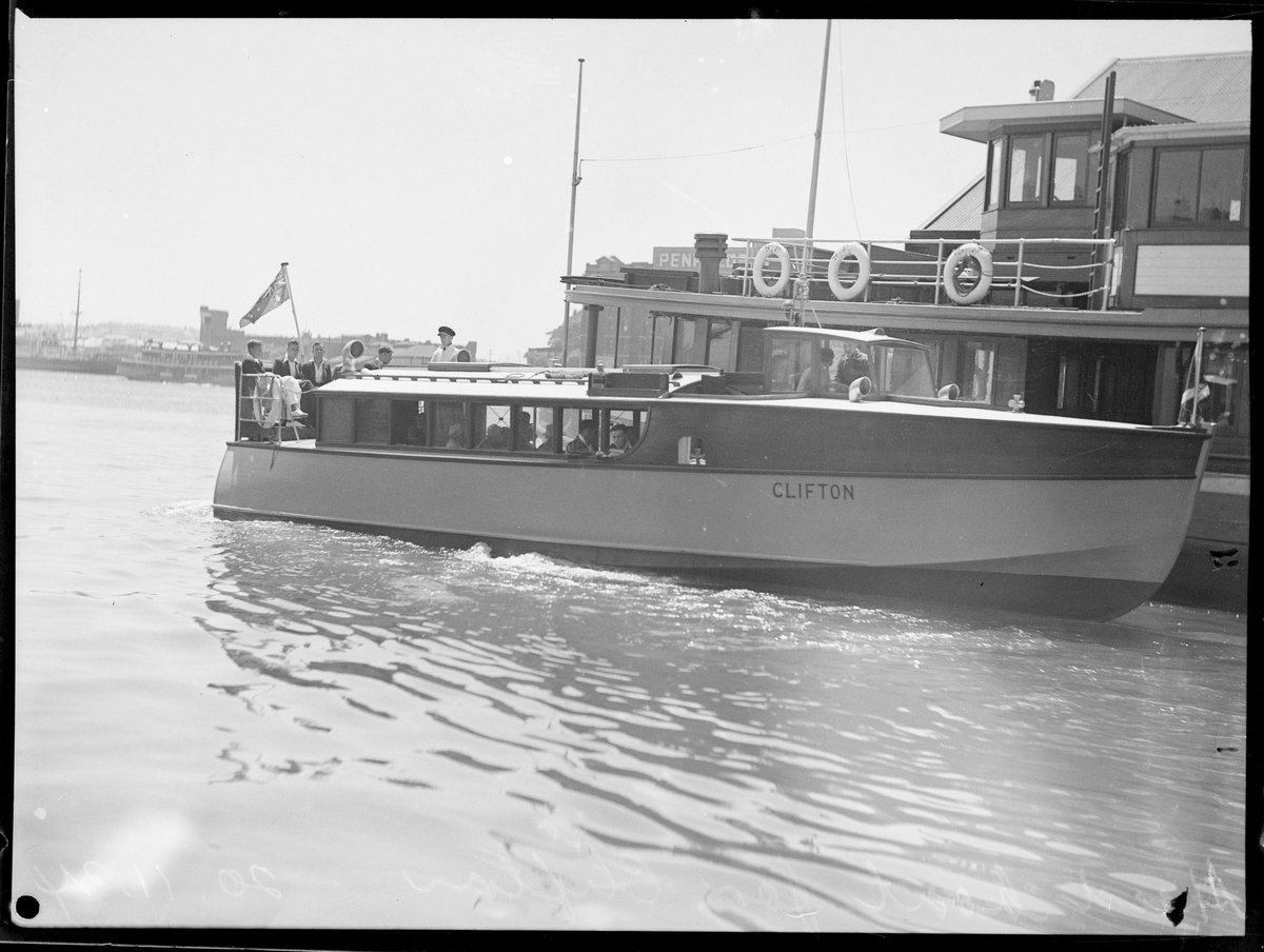 Sydney ferry CLIFTON and LADY SCOTT at Circular Quay 20 November 1934