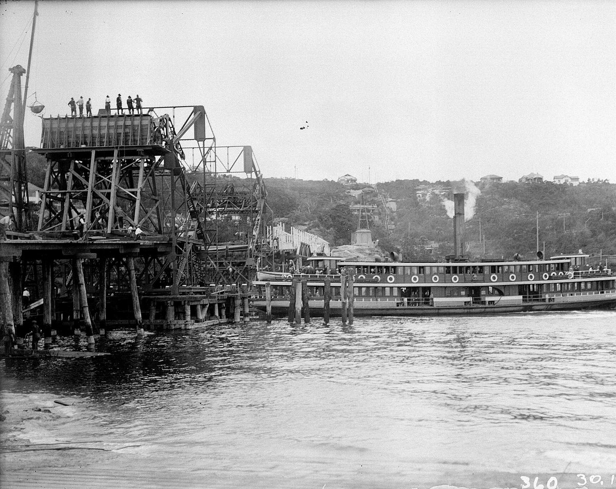 Sydney ferry KIRRULE passing through the then new first SPIT BRIDGE 24 October 1924