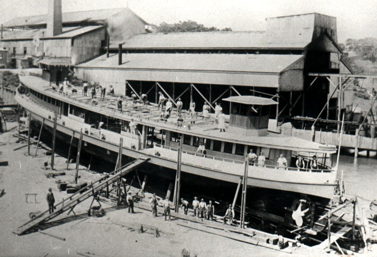 Sydney ferry KOOKOOBURRA under construction 1907