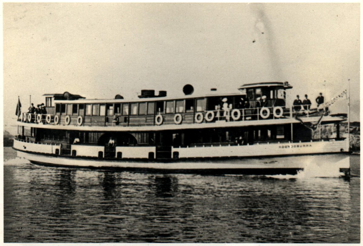 Sydney ferry KOOKOOBURRA on trials 1907