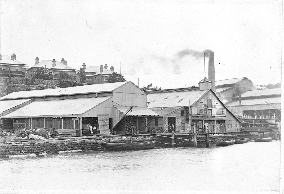 Morrison & Sinclair shipyard White Bay Balmain, with KALUDAH being built circa 1909 (c. 1909)