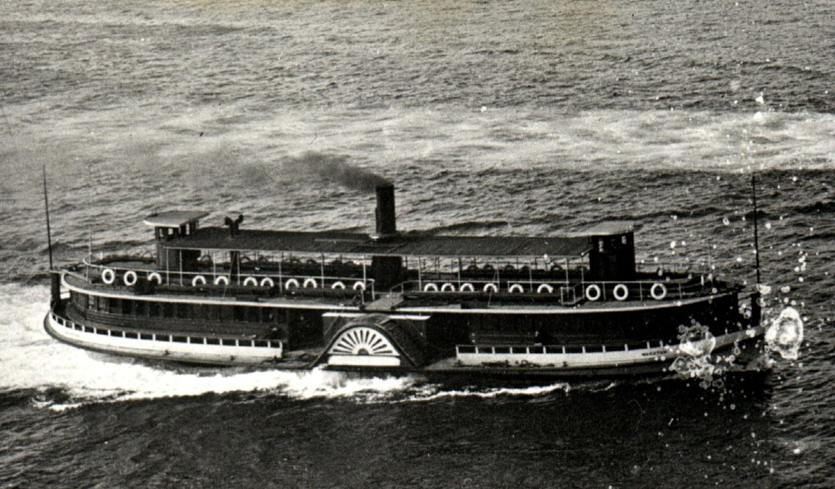Sydney ferry WARATAH (II) after raised enclose wheelhouses were added circa 1905 (c. 1905)