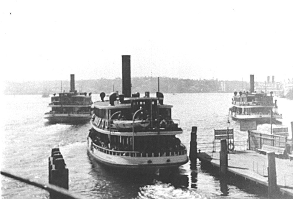 Sydney ferries KANIMBLA and KAI KAI at Circular Quay circa 1930 (c. 1930)