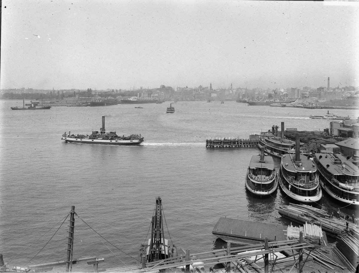 Sydney ferries KANGAROO KANANGRA KIRAWA and KOREE at Milsons Point base (1920s)