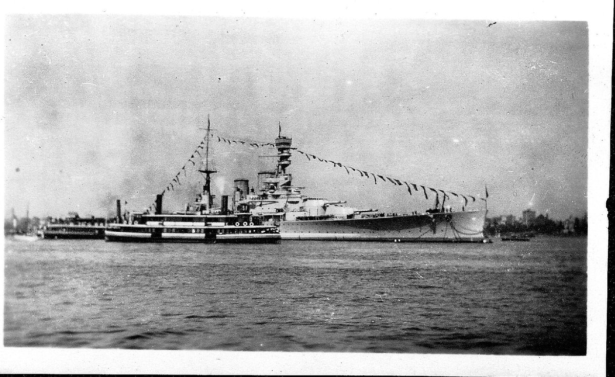 HMS REPULSE with Sydney ferry LADY CARRINGTON 1924