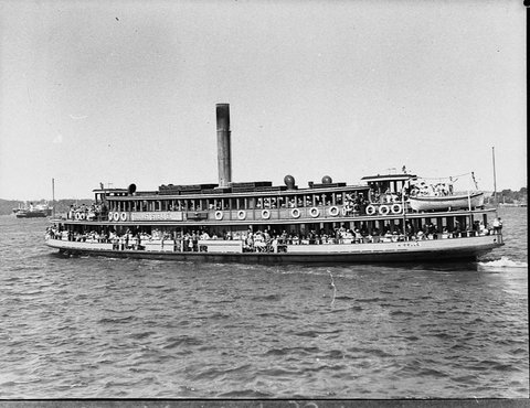 Sydney ferry KIRRULE on excursion, 1937