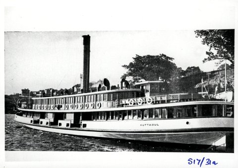 Sydney ferry KUTTABUL after hull newly painted white 1936