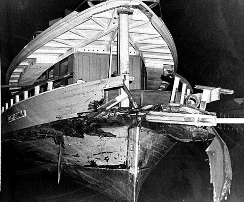 Sydney ferry LADY DENMAN collision damage 21 June 1960