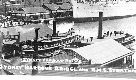 Sydney KIRRULE-TYPE ferry and KUTTABUL at Circular Quay 1931