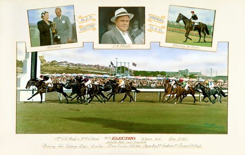 ELECTRO 1957 AJC SYDNEY CUP TRAINER JOHN HAIGH
