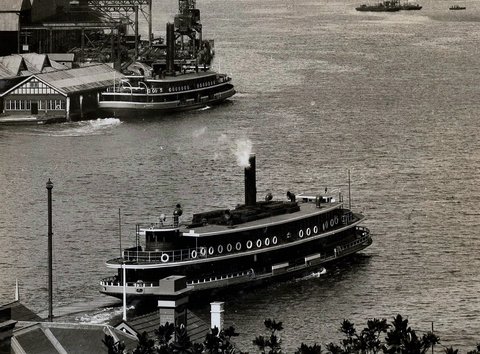 Sydney ferries KUTTABUL and KULGOA in Lavender Bay, 1930