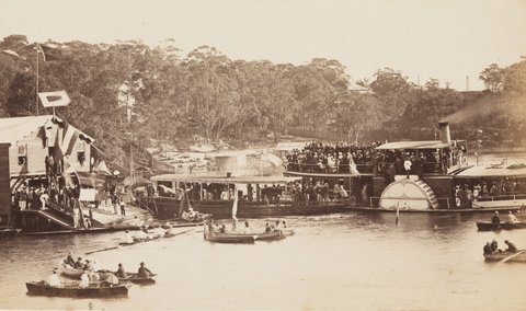Balmain Rowing Sheds, Sydney, c. 1885