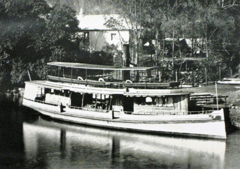Sydney ferry PEARL (II) at Figtree Wharf, c. 1886