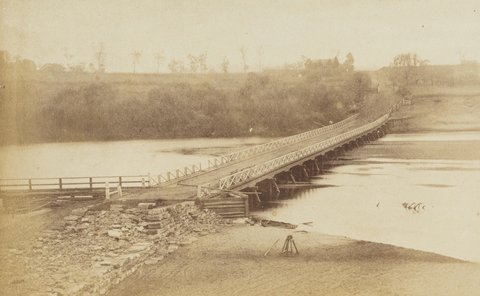 North Richmond bridge undergoing repairs, Sydney, ca. 1871, c. 1871