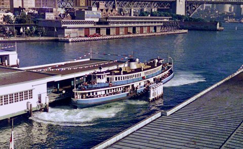 Sydney Ferry KANANGRA at No 4 Wharf Circular Quay, 1973