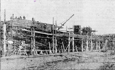 Sydney ferry BELLUBERA under construction, 1910
