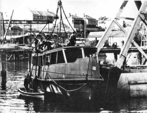 Sydney ferry CRANE at launch, 1934