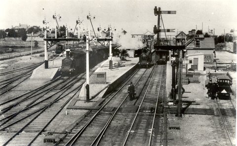 Hornsby railway station overview circa 1920, c. 1920