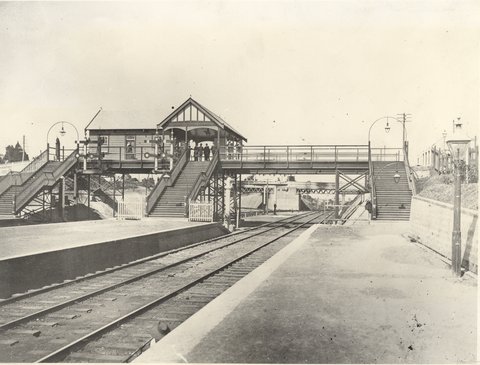Hornsby railway station footbridge circa 1930, c. 1930